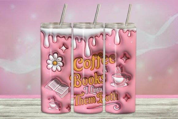 3d Coffee Books I Love Them Both 20oz