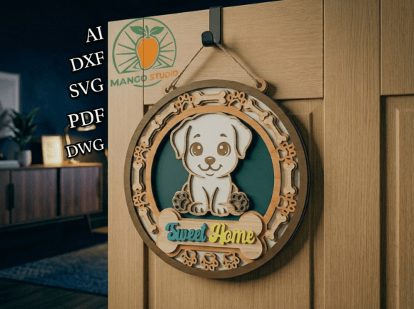 3D Dog Home Sweet Home Layered Sig: Bring Warmth and Puppy Love to Your Space