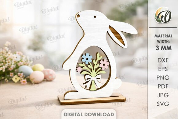 3D Easter Stand Decoration Laser Cut Guide