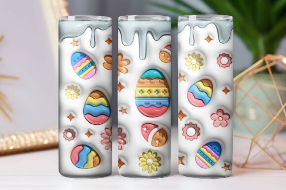 3D Inflated Easter Tumbler Wrap Graphic: A Unique Design for Creative Projects