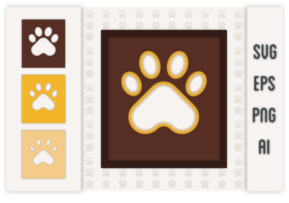 3D Layered Dog Paw: A Versatile Digital Design for Creative Projects