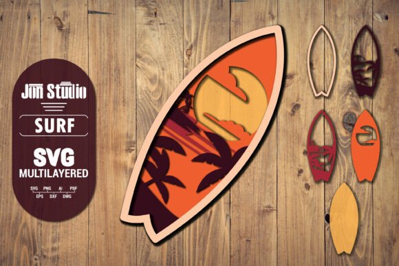 3D Layered Surfboard Summer SVG: A Creative Tool for Laser Cutting and More