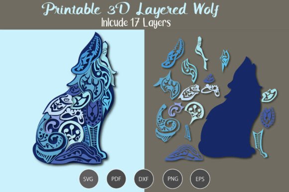 3D Layered Wolf SVG: A Versatile Digital Design for Creative Projects