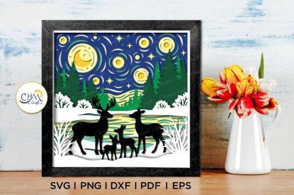 3D Winter Deer Shadow Box SVG: A Creative Resource for Digital Crafters