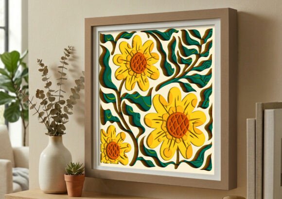 Brighten Your Home with the Radiant Glow of Summer: The Yellow Sunflowers 3D Shadow Box