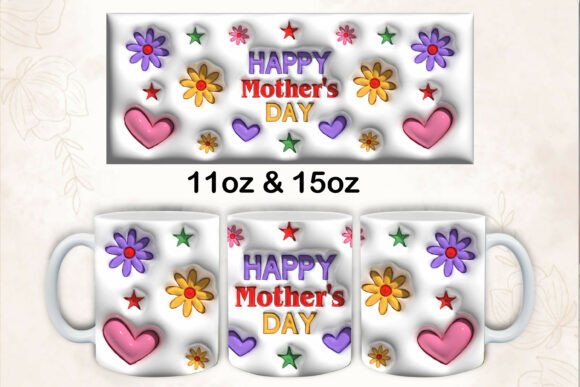 Bringing Depth to Celebrations with a 3d Inflated Happy Mother's Day Mug Wrap