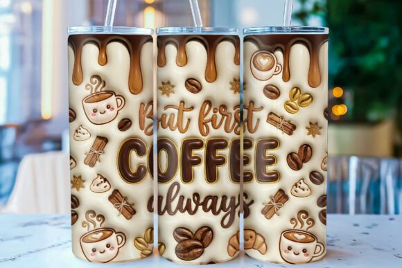 But First Coffee 3D Inflated Tumbler