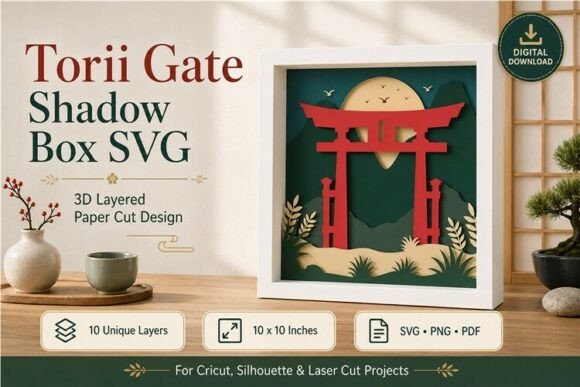 Exploring the Artistry of Torii Gate Shadow Box SVG 3D Papercut