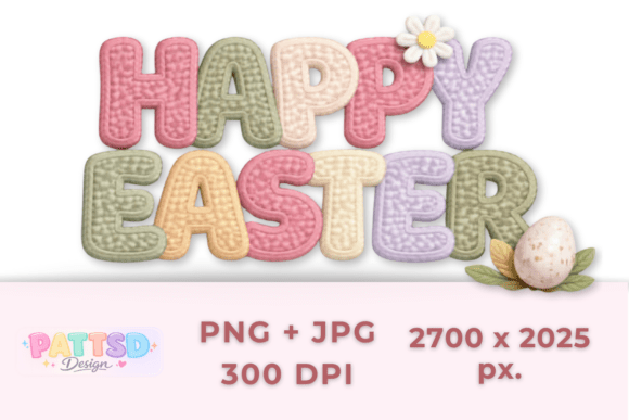 Integrating Happy Easter 3D Thread Letters JPG PNG into Professional Spring Design Workflows