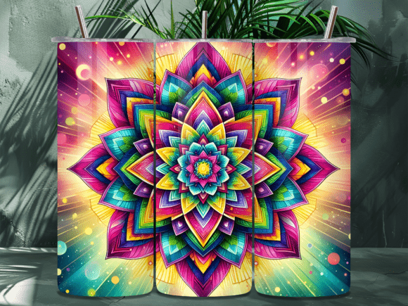 Vibrant 3D Mandala Floral Tumbler Wrap: A Creative and Practical Solution for Customized Drinkware